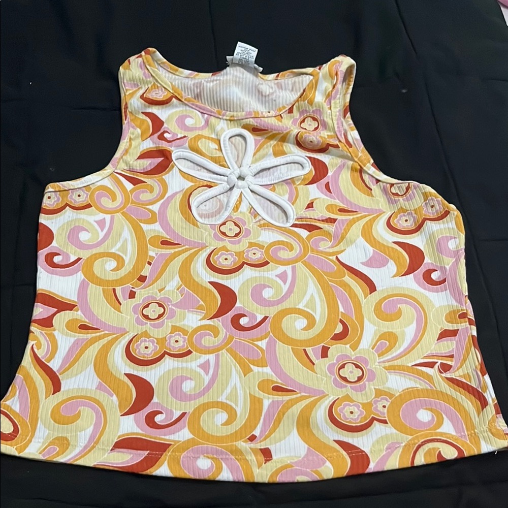 Rue21 Colorful, Flower Cut-Out Sleeveless Top